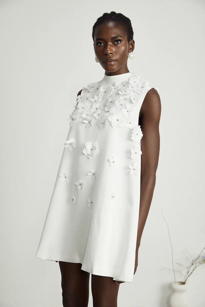 Geneviève Faux-Flower Mini robe