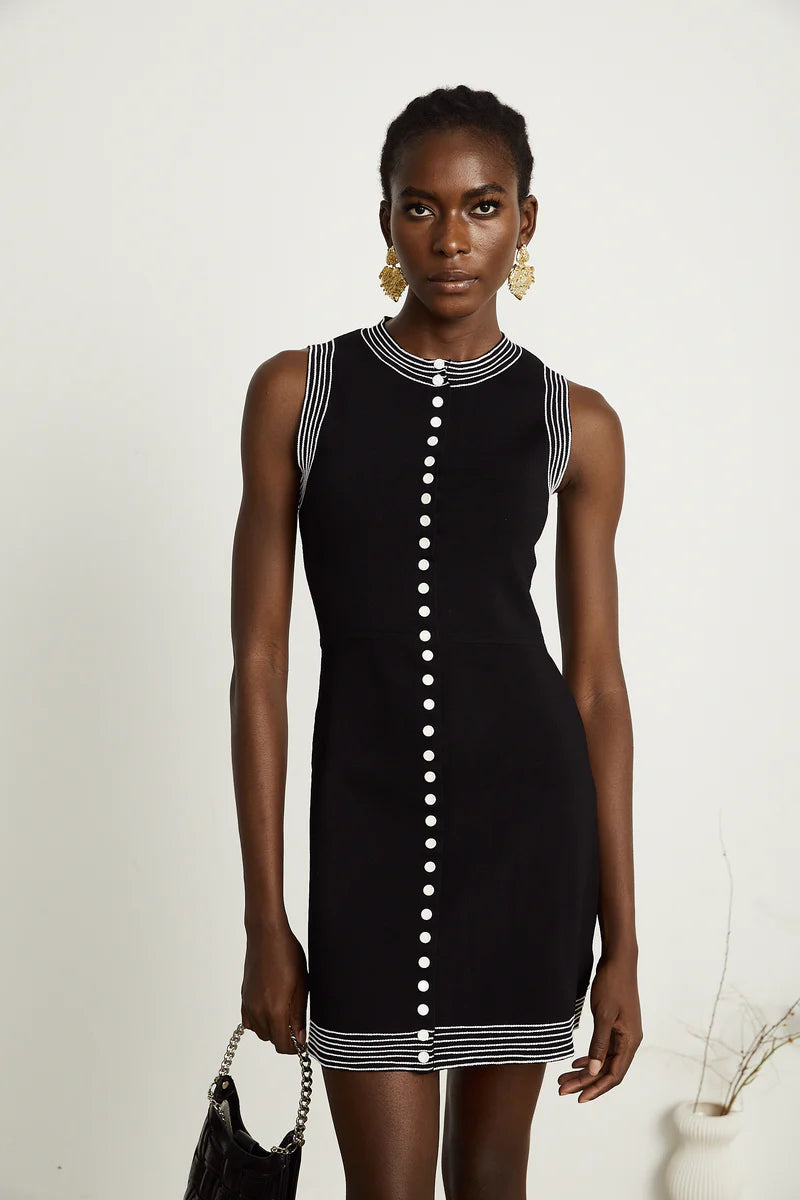 Colette Mini robe tricotée contrastée-trim