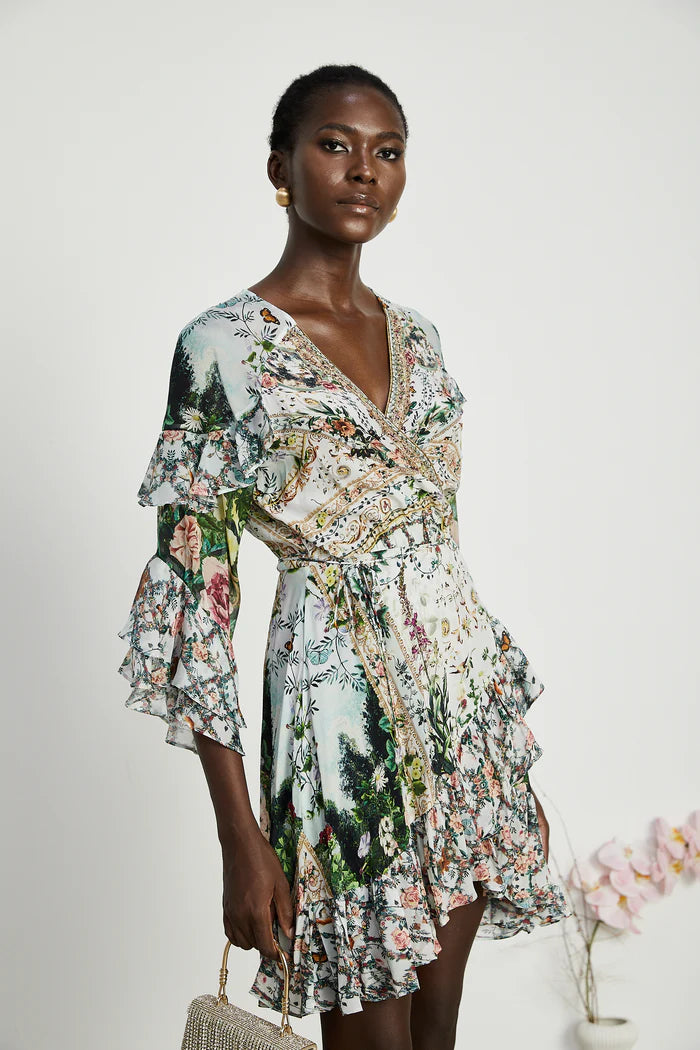 Kalena Ruffled Wrap Mini Robe