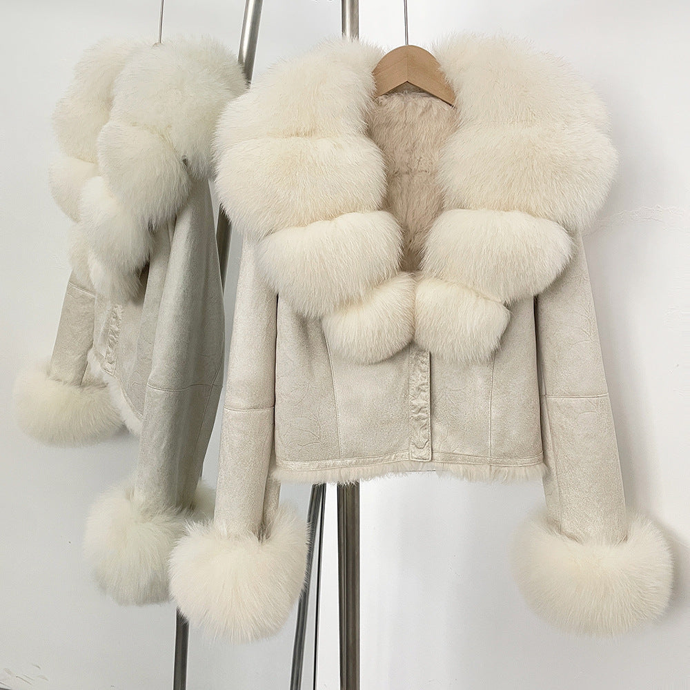suede fur coat women's fashion slimming jacket