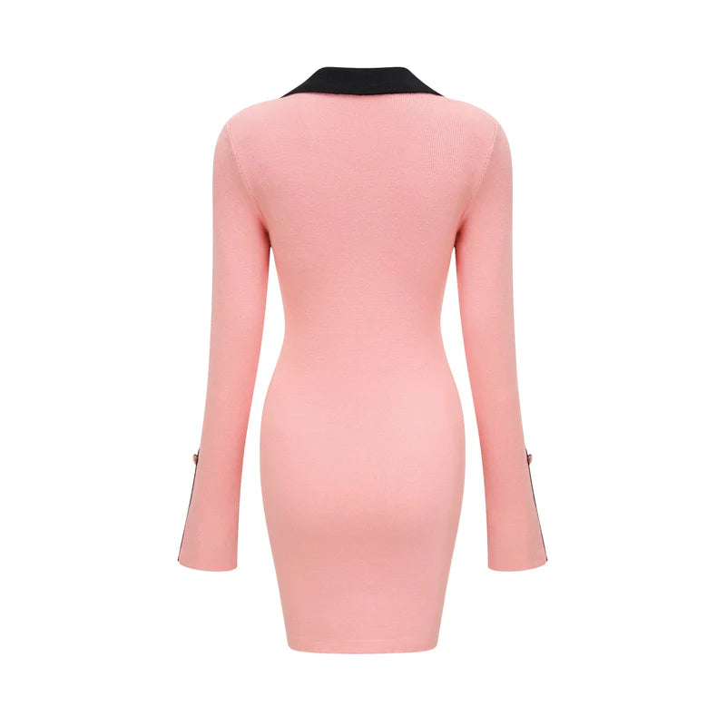 Valérie pink long-sleeved dress