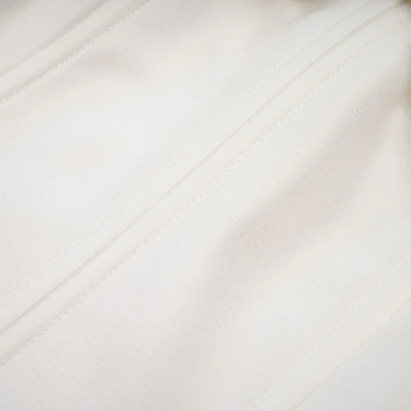 Elva White Bowknot Mini Robe évasée