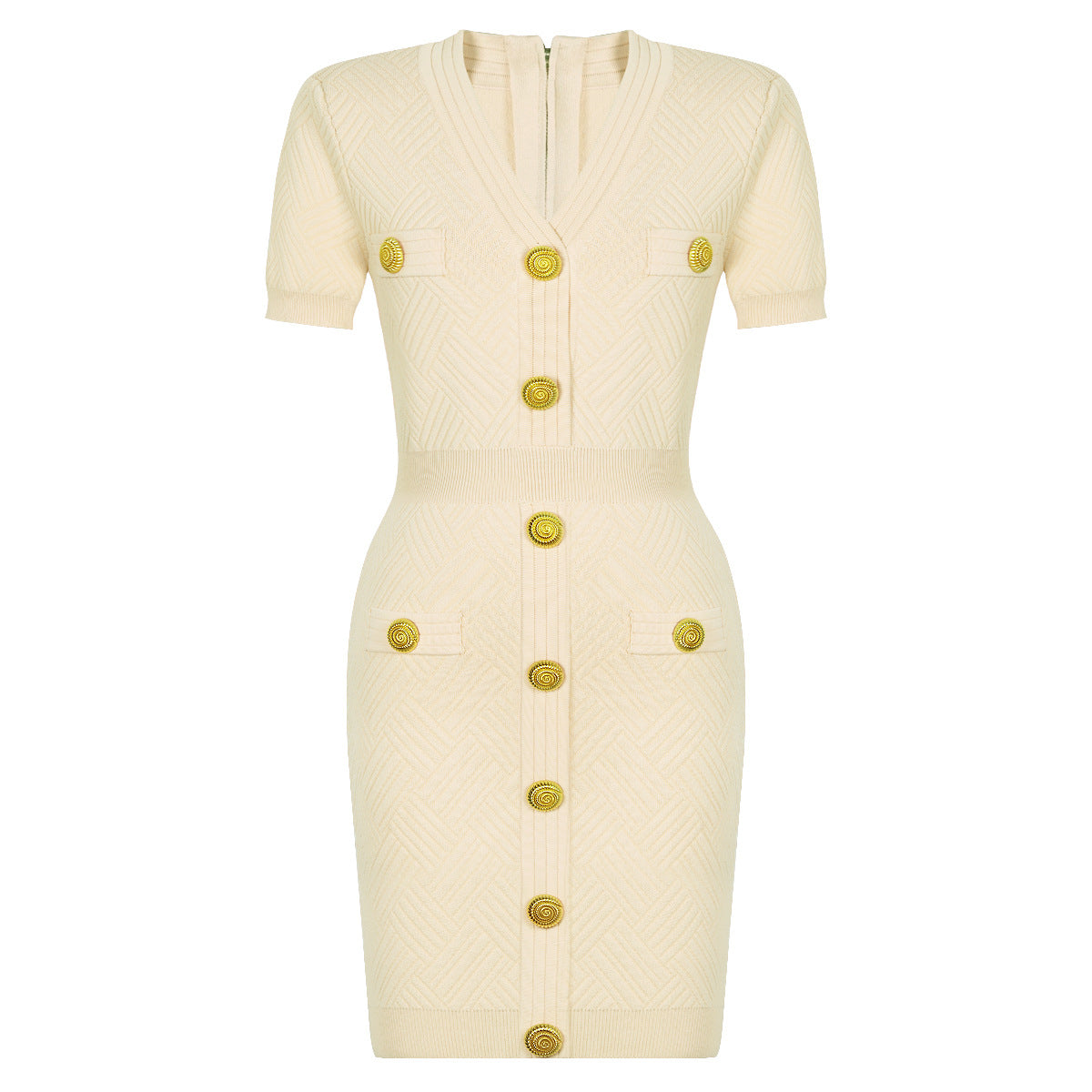 V-Neck Slim Plama Dress