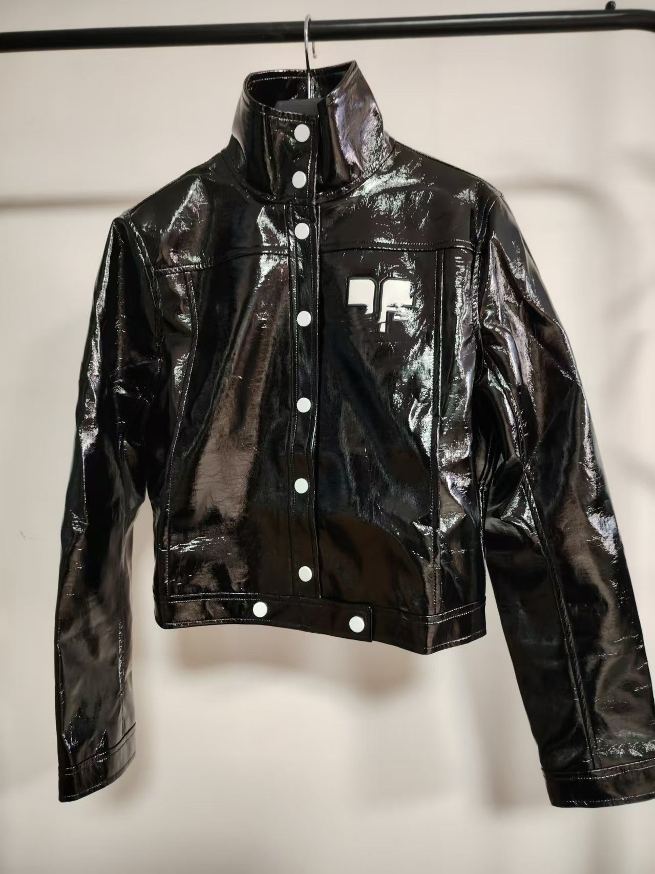 Glossy leather jacket