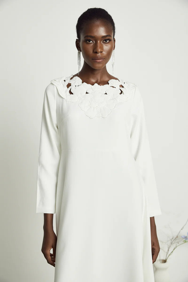 Coline floral embroidered cut-out midi dress