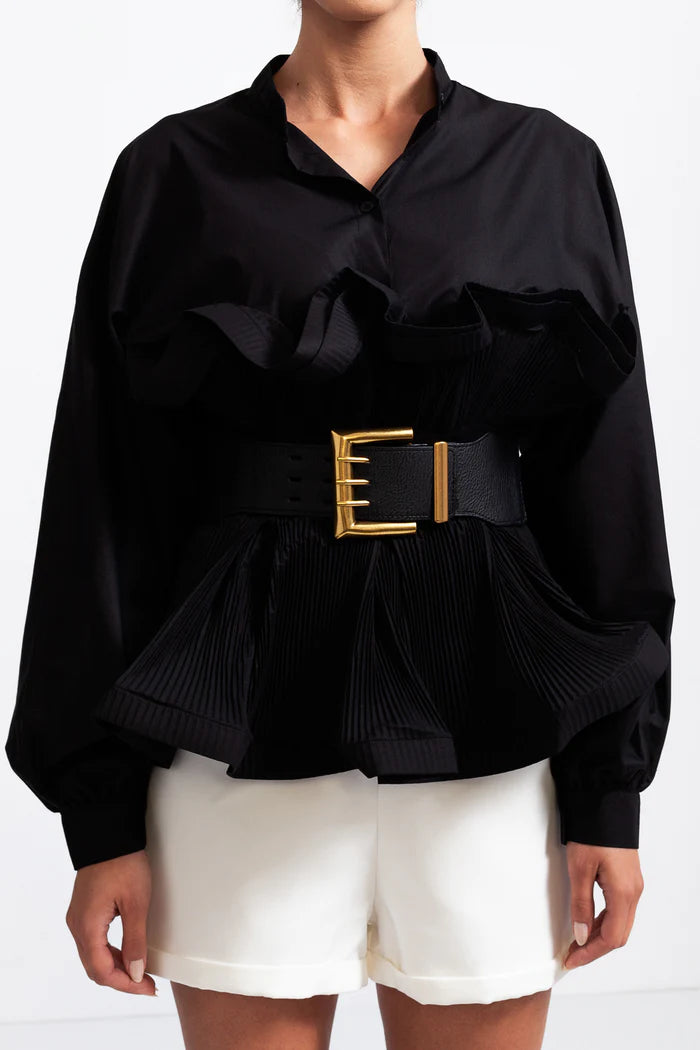 Ruffle Shirt with Massive Belt