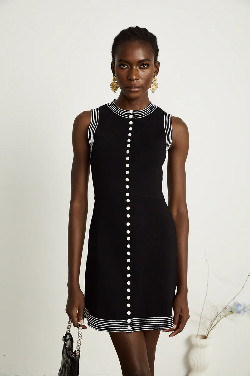 Colette Mini robe tricotée contrastée-trim