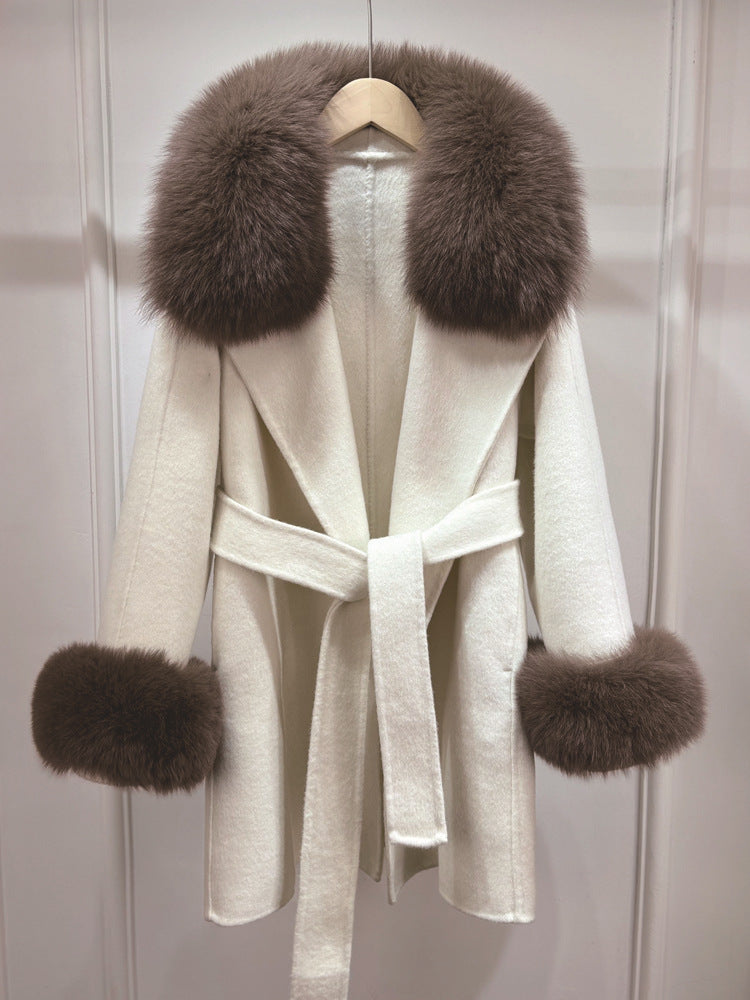 Cuff wool coat