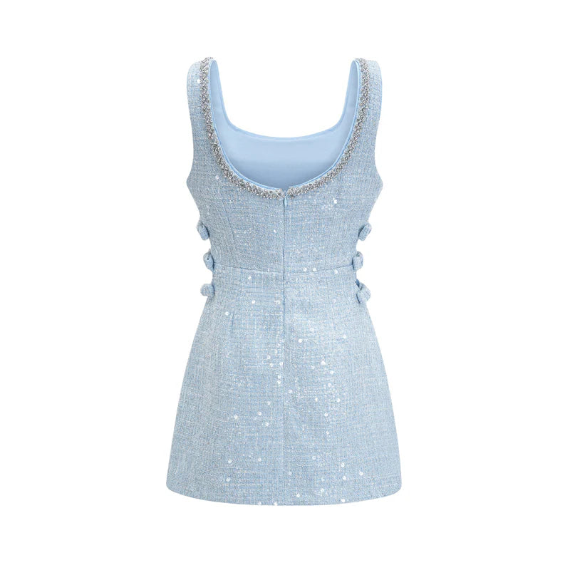 Minon à paillettes de manon bleu tweed