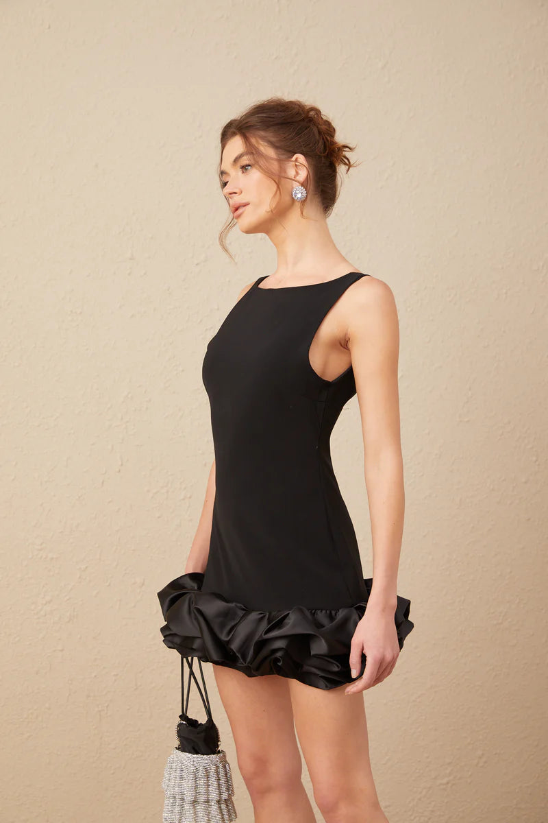 Loujain open-back ruffled mini dress