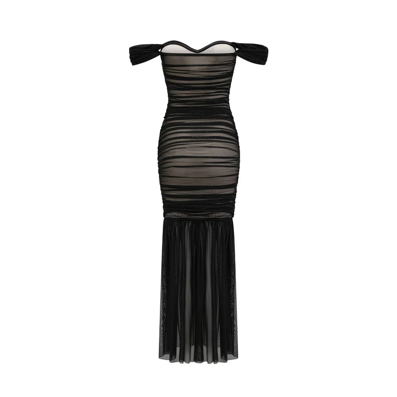 Safiya fishtail draped dress