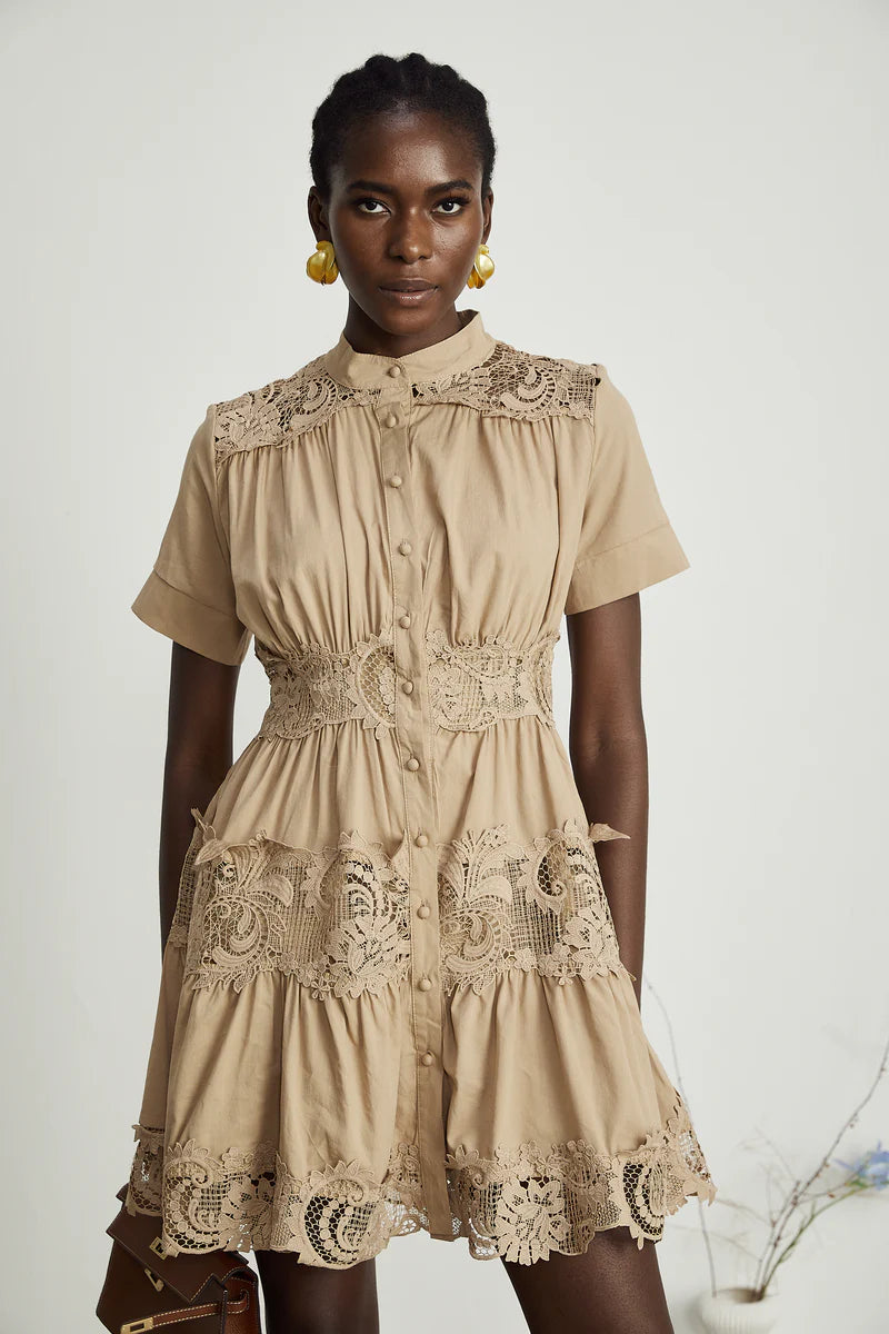 Elinor Lace-Detail Cut-Out Robe