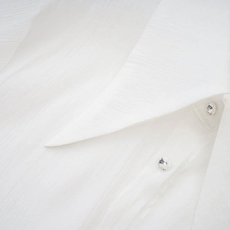 Robe mini-chemise à volants à volants Renée White