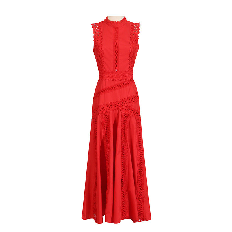 Lace spliced  dress