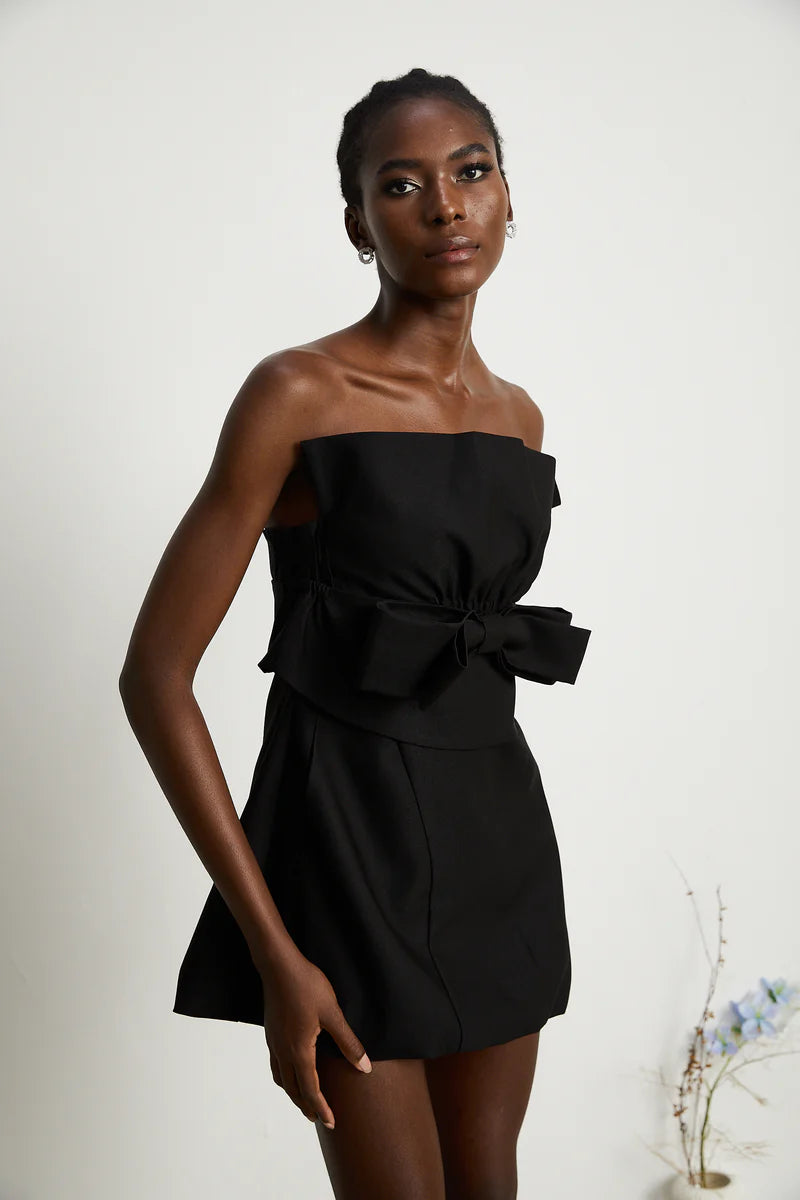 Caribe Bowknot mini-robe à épaules dénudées