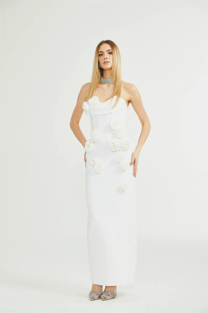 Geneviève off-shoulder floral dress