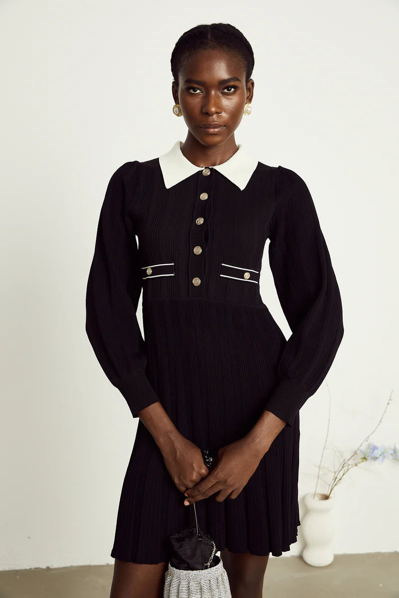 Mini robe noire à tarif nerveux Rosalie Black