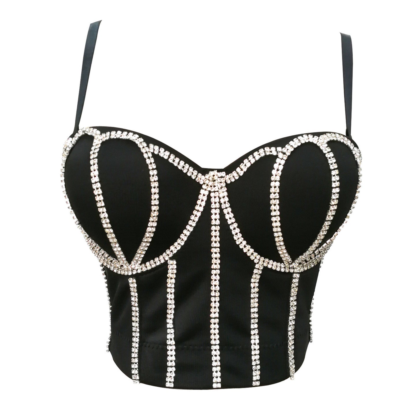 Belli Rhinestone Diamond Corset Black