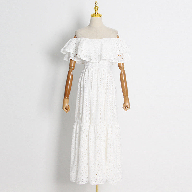 Yellow Eyelet Summer Dress