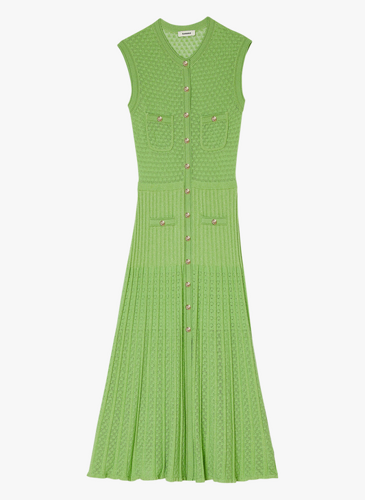 SANDRO lurex sleeveless maxi dress