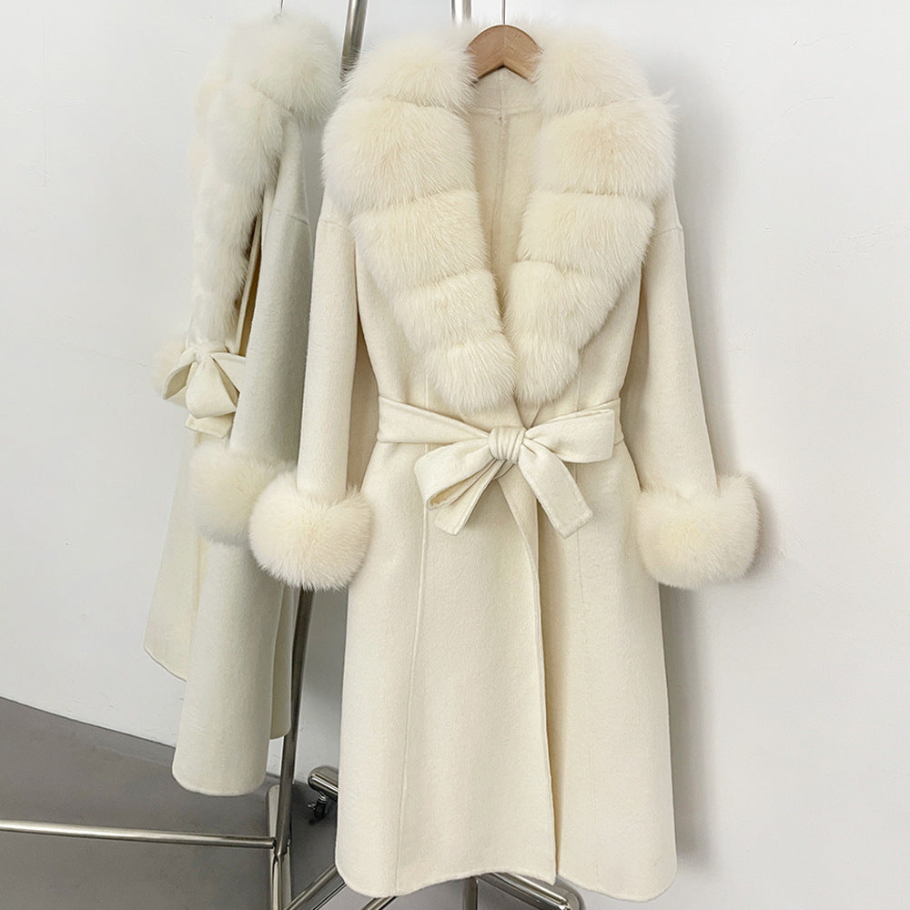 Palma Long Style with Waist Tie coat (wool style with sleeves)