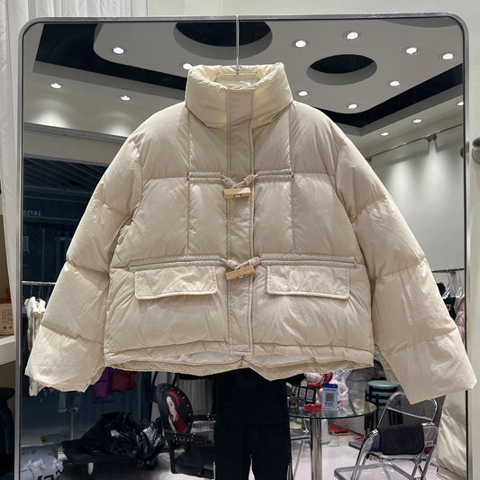 square wooden buckle bread jacket