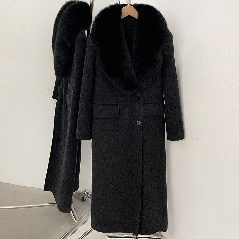 Detachable Fox Fur Collar Coat