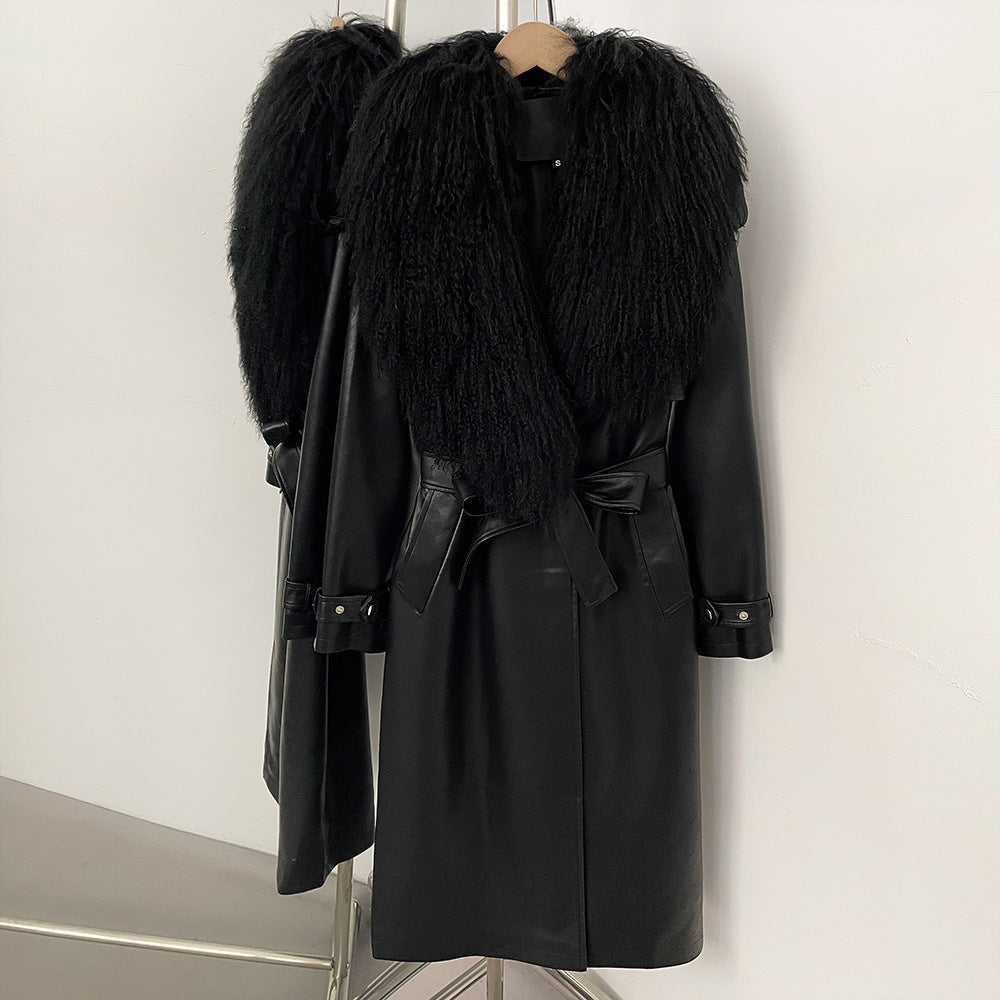 Large Fur Collar, Long Thick Coat