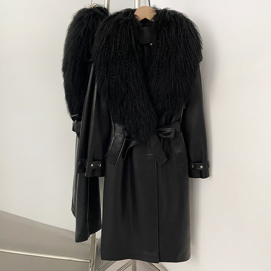 Large Fur Collar, Long Thick Coat