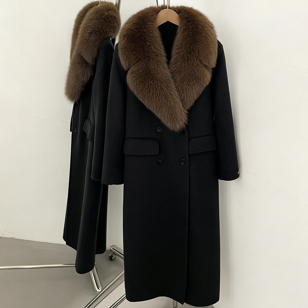Detachable Fox Fur Collar Coat