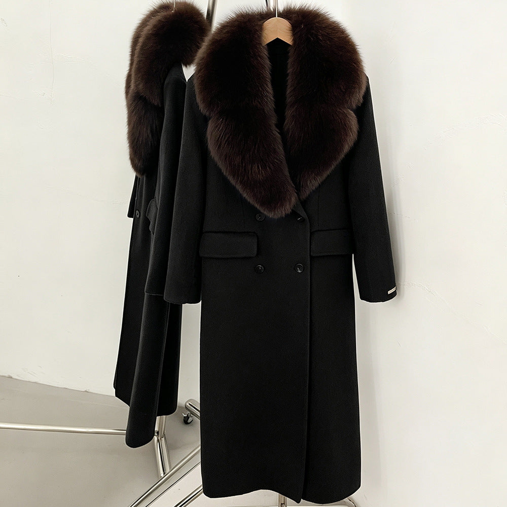 Detachable Fox Fur Collar Coat