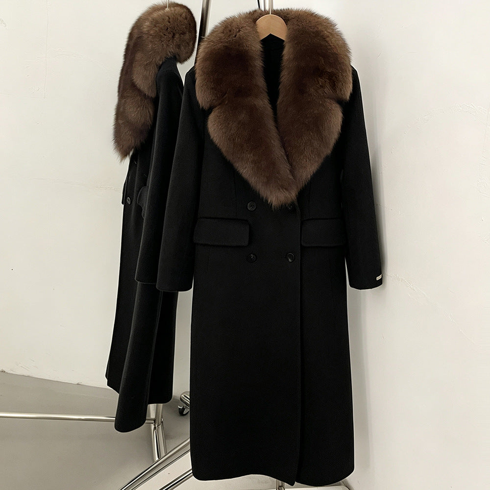 Detachable Fox Fur Collar Coat