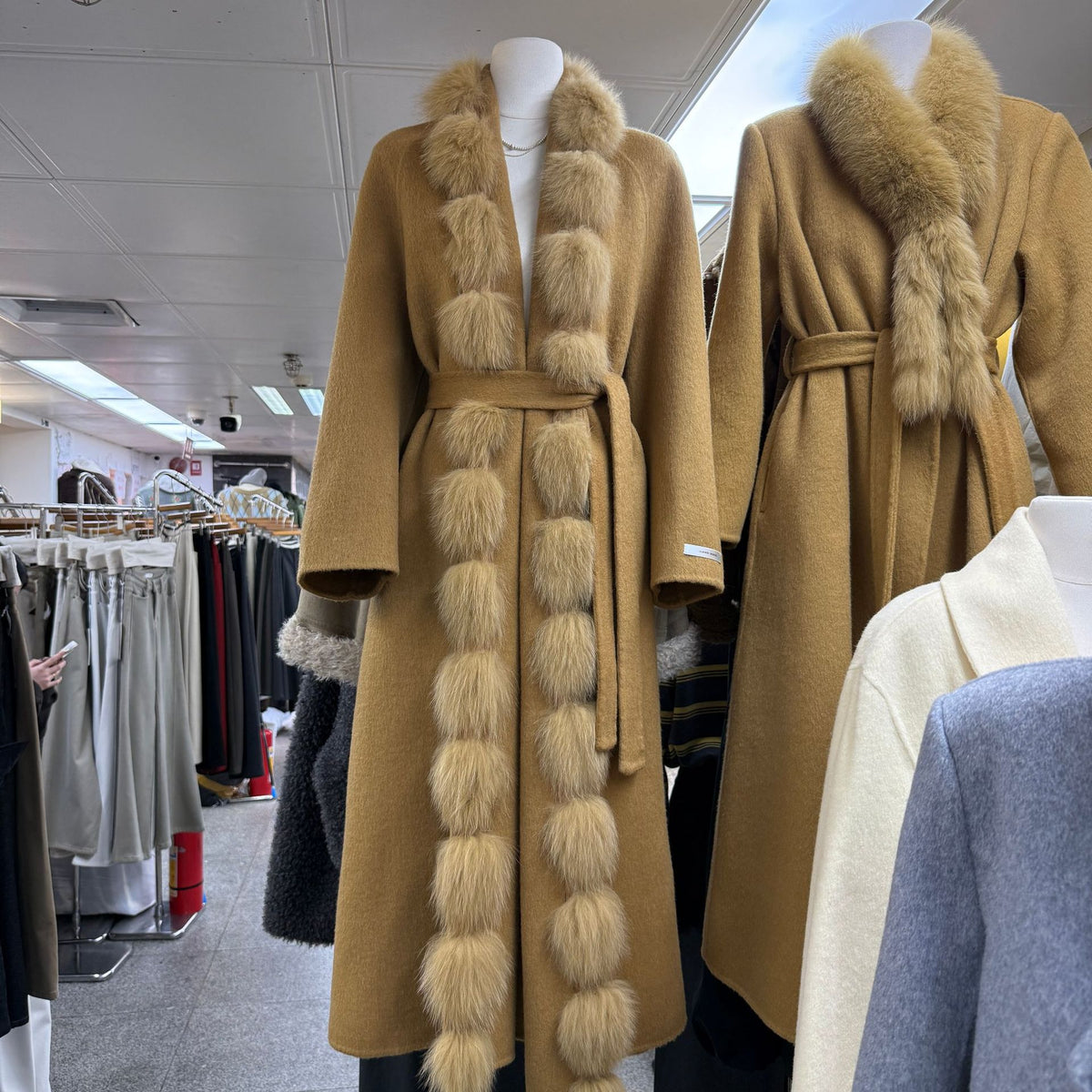 Large Fur Collar Double-Sided Wool Coat