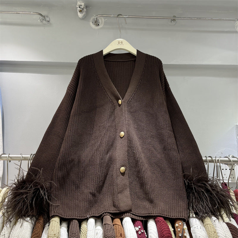 Button-down  knitted cardigan sweater