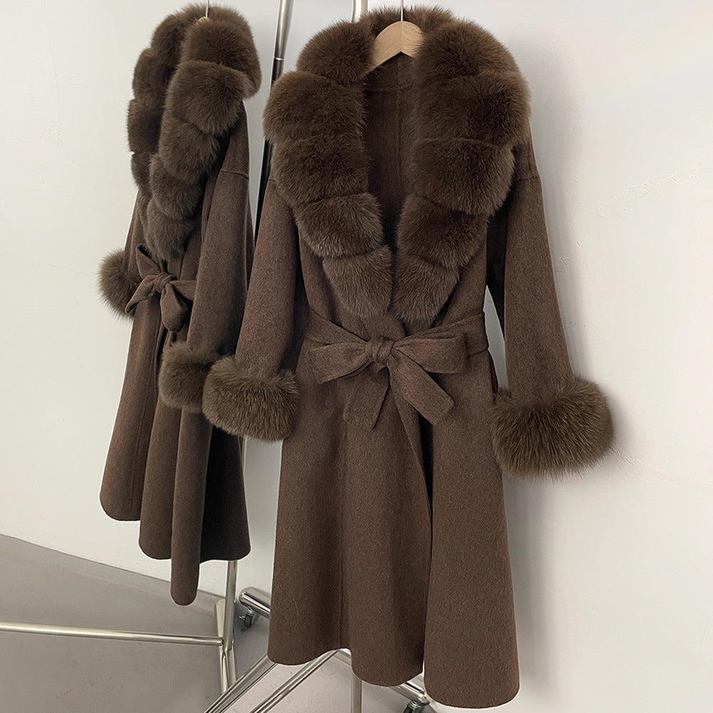 Palma Long Style with Waist Tie coat (wool style with sleeves)
