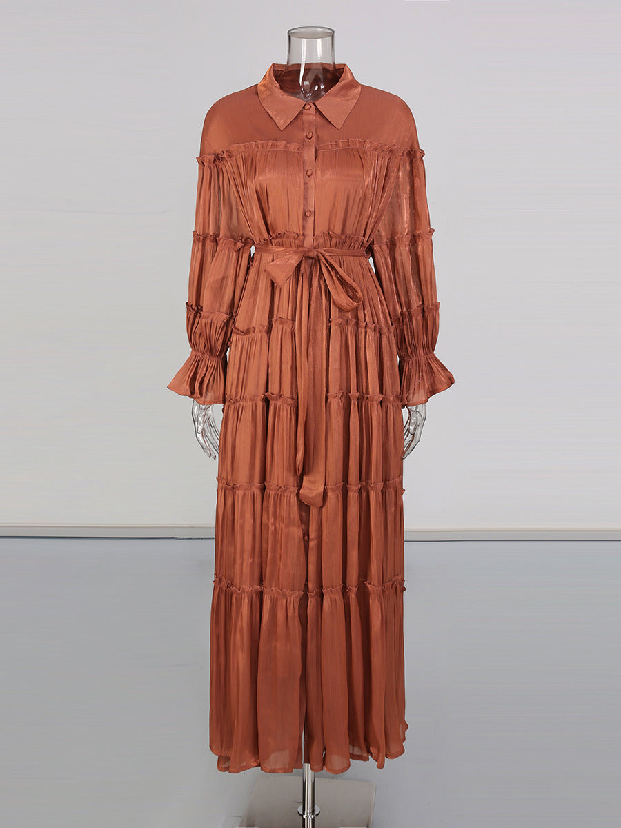 Tiered Shirt Maxi Dress