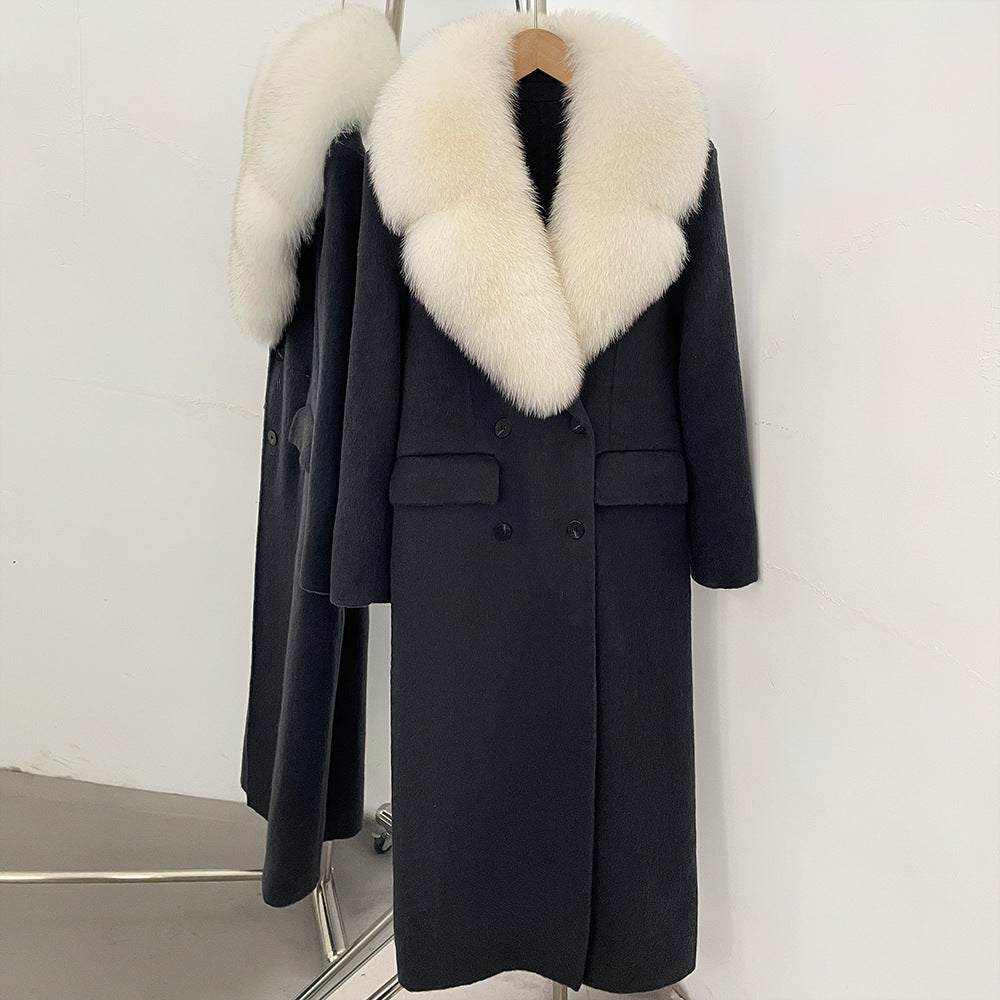 Detachable Fox Fur Collar Coat