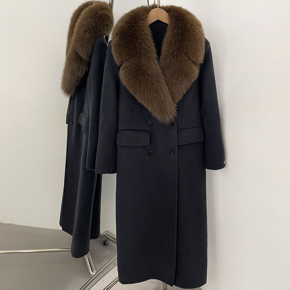 Detachable Fox Fur Collar Coat