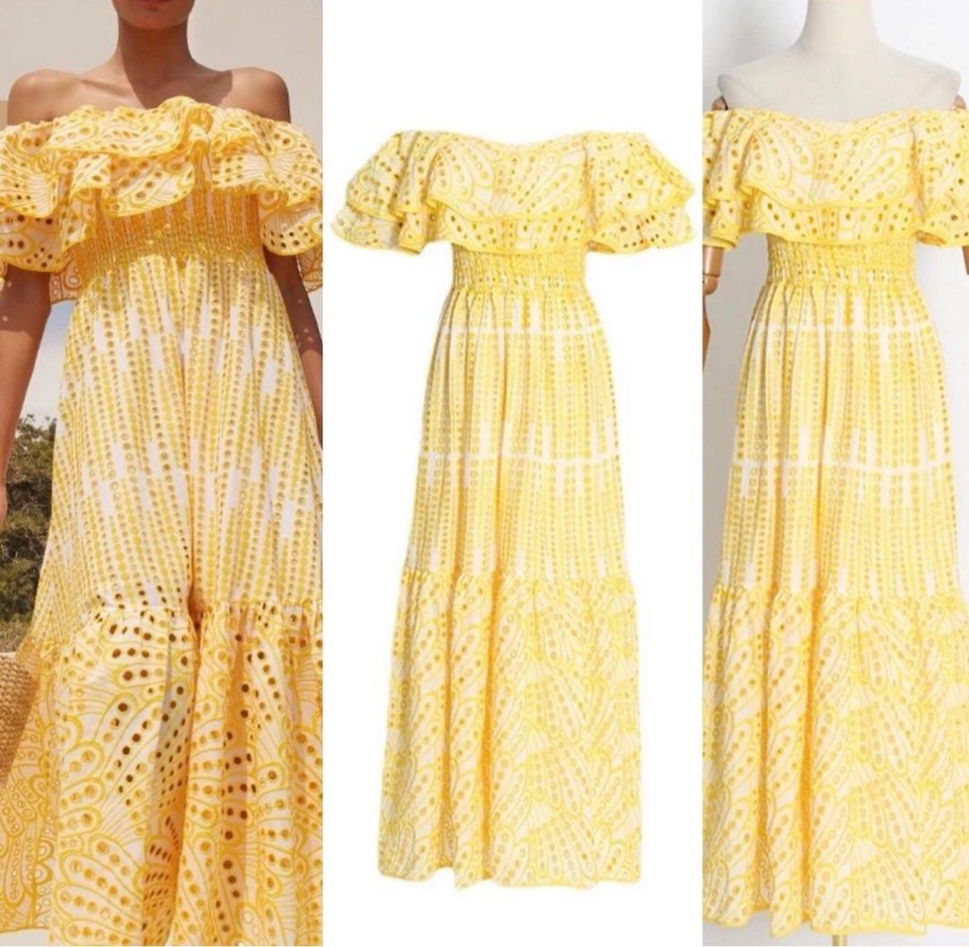 Yellow Eyelet Summer Dress