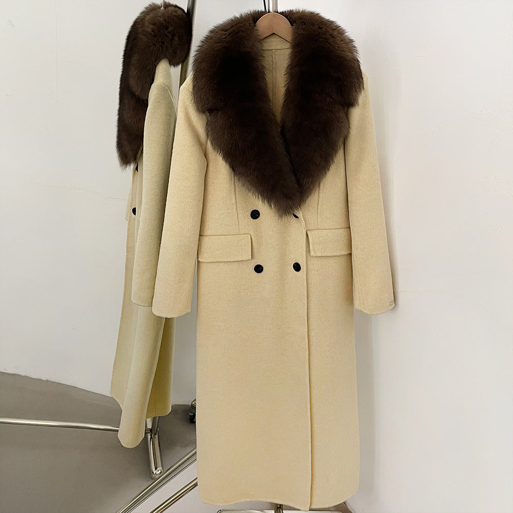 Detachable Fox Fur Collar Coat