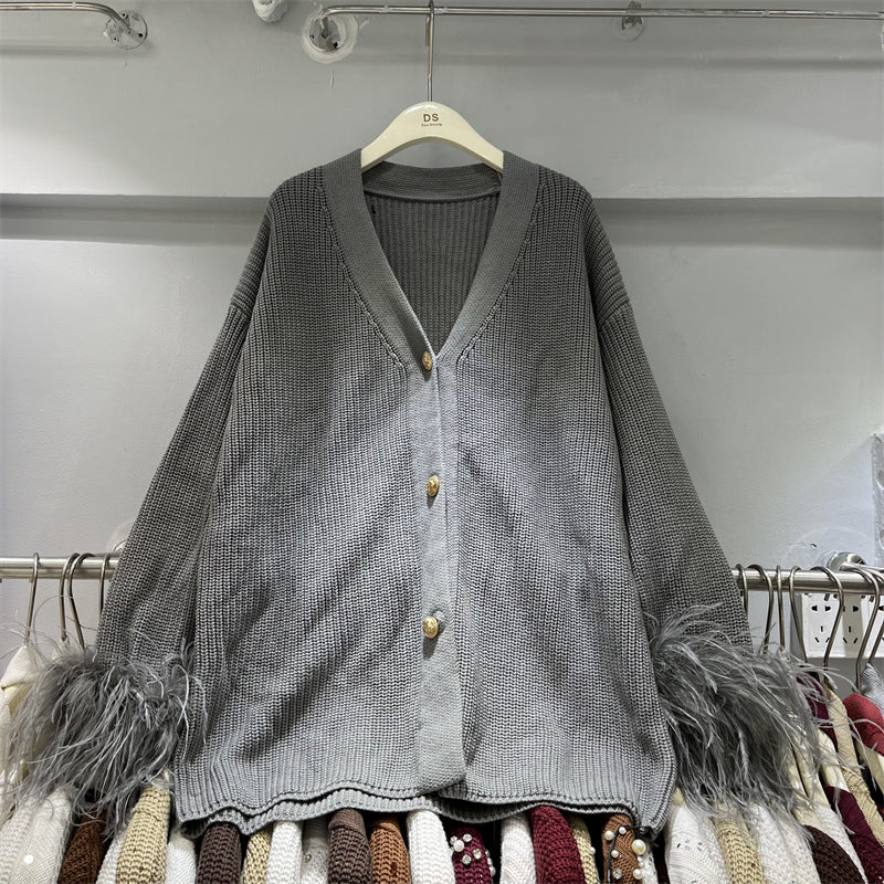Button-down  knitted cardigan sweater