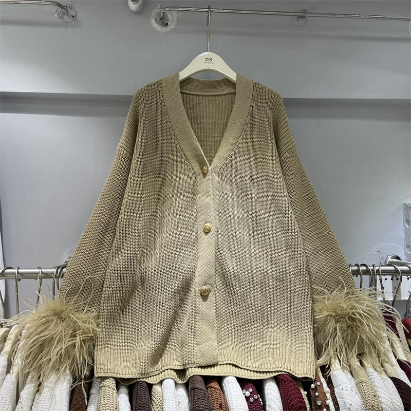 Button-down  knitted cardigan sweater