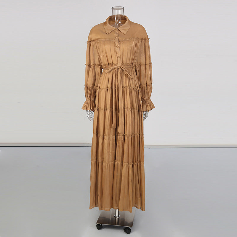 Tiered Shirt Maxi Dress