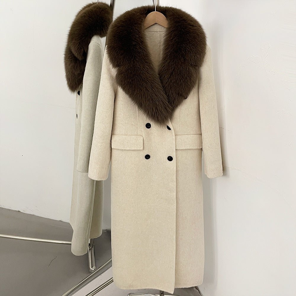 Detachable Fox Fur Collar Coat