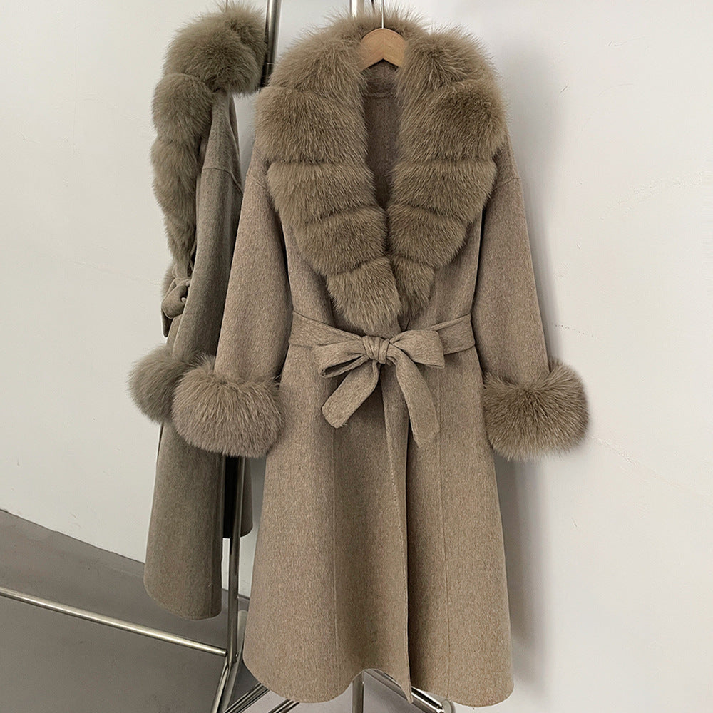 Palma Long Style with Waist Tie coat (wool style with sleeves)