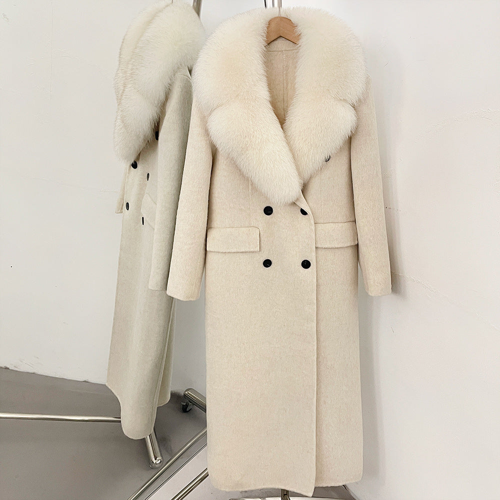 Detachable Fox Fur Collar Coat