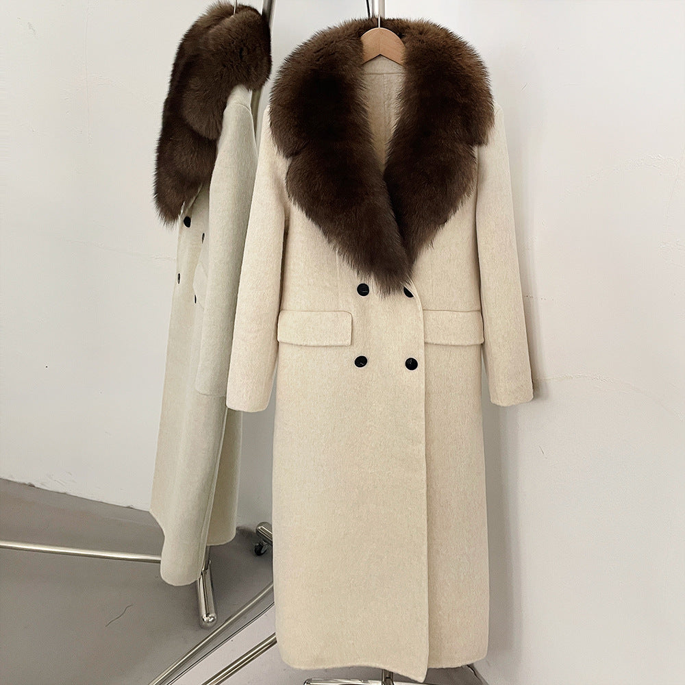 Detachable Fox Fur Collar Coat