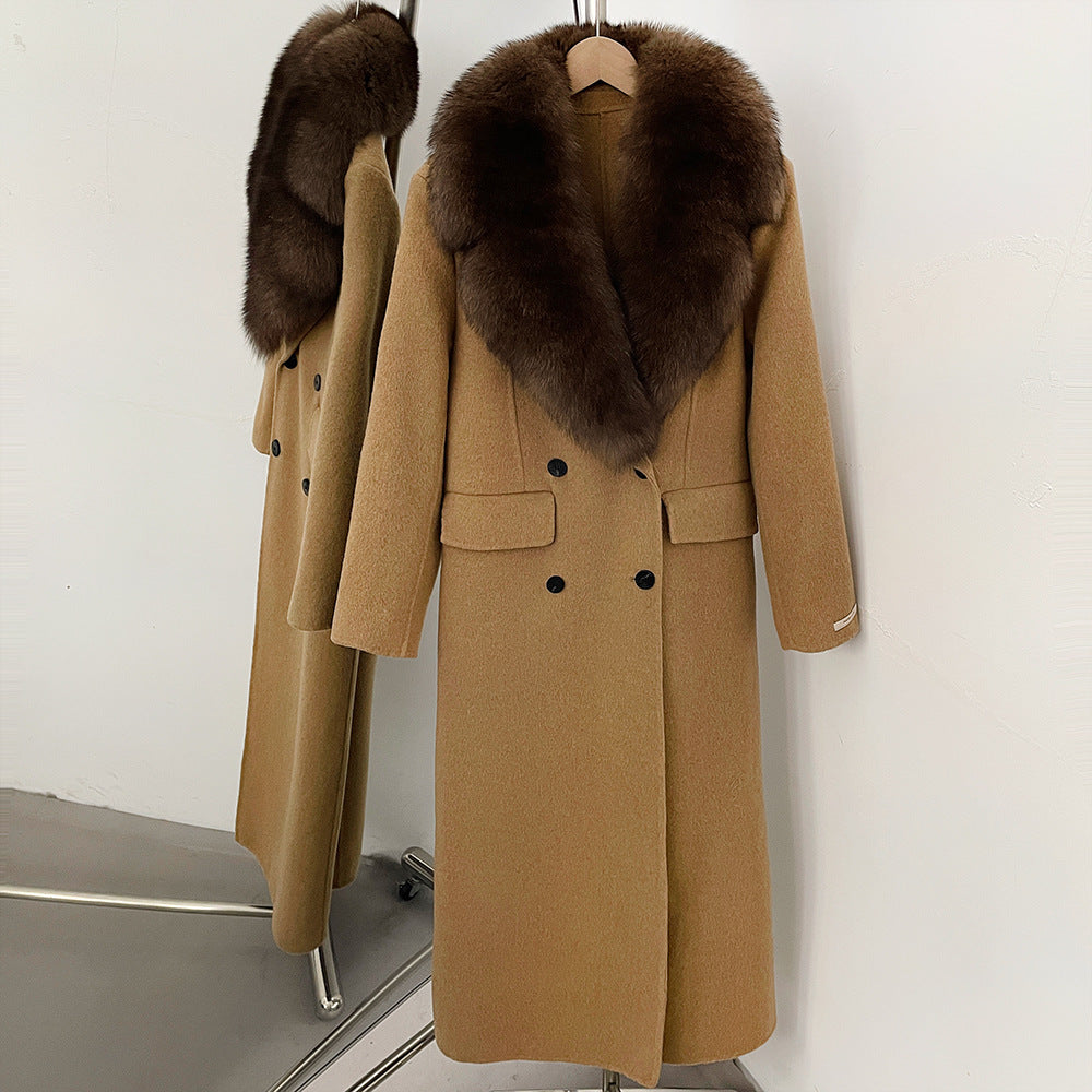 Detachable Fox Fur Collar Coat