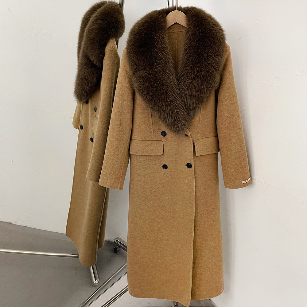 Detachable Fox Fur Collar Coat