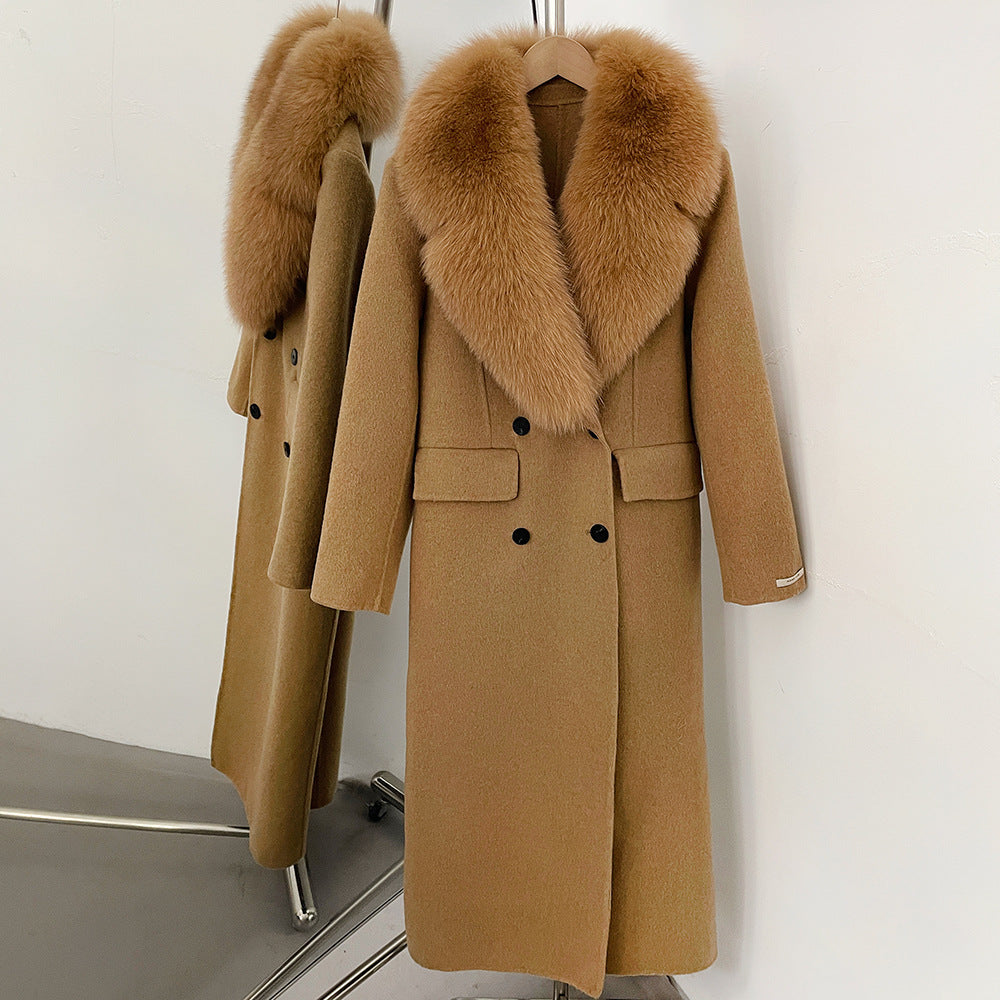 Detachable Fox Fur Collar Coat
